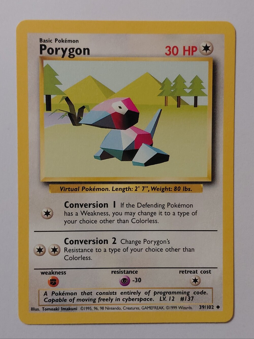 Porygon Pokemon Card - Base Set - LP